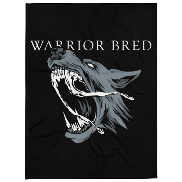 Warrior Bred Wolf Throw Blanket (60”x80” vertical design) [black]